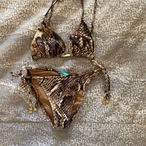 Two piece animal print bikini animal print